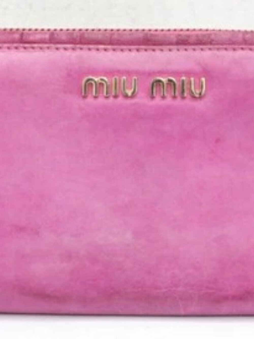 Miu Miu Zip Around Long Wallet Pink Leather